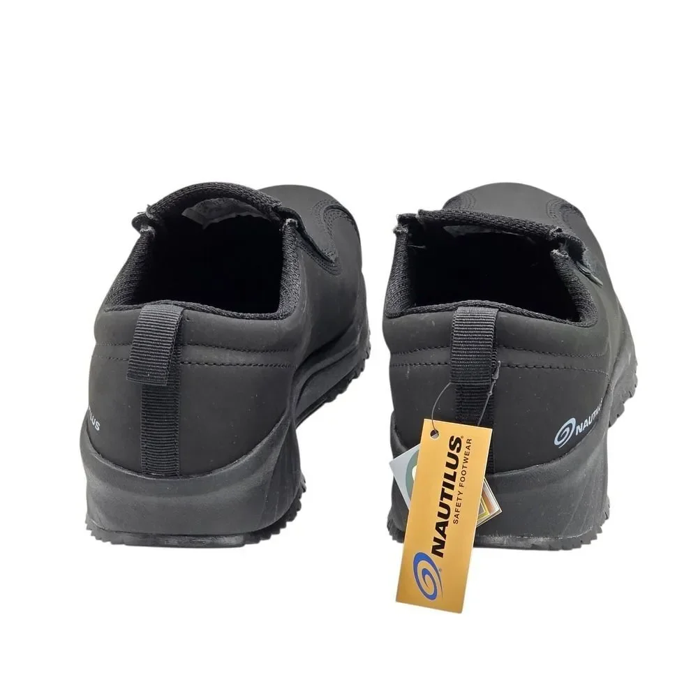 Nautilus N2531 Women's Black Safety Shoes 9.5M Guard Slip‎ On Metal Free Leather